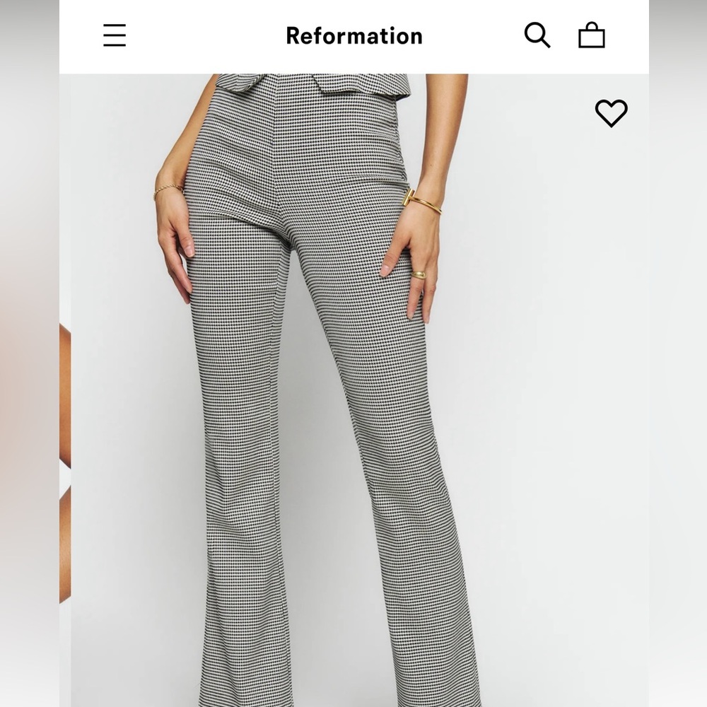 Reformation houndstooth crop pants